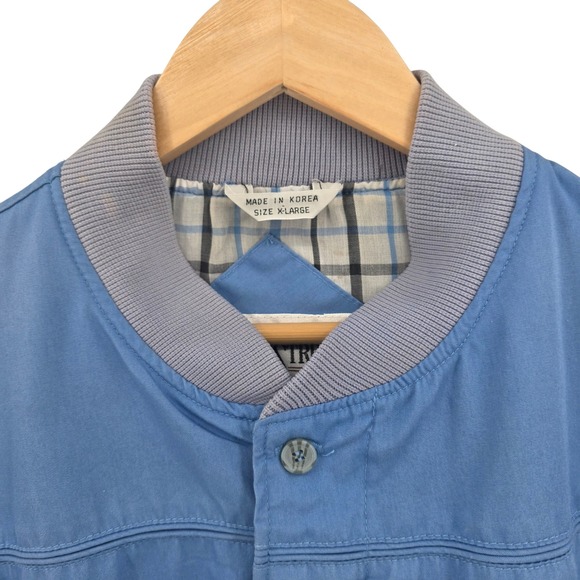 Vtg Field & Stream‎ Mens XL Blue Jacket Bomber Plaid Lined Button Up Casual - Picture 2 of 10